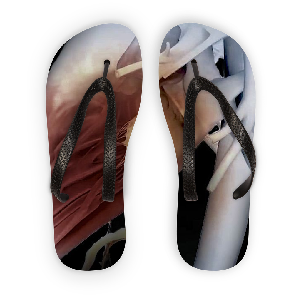 Black Heart Flip Flops