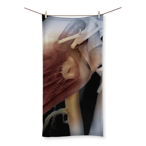 Black Heart Beach Towel